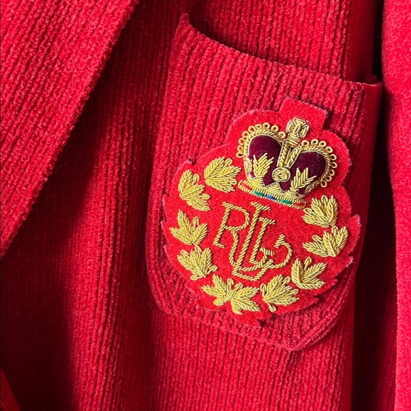 Lauren Ralph Lauren Red Double-breasted Cardigan Petite Medium - Picture 2 of 5